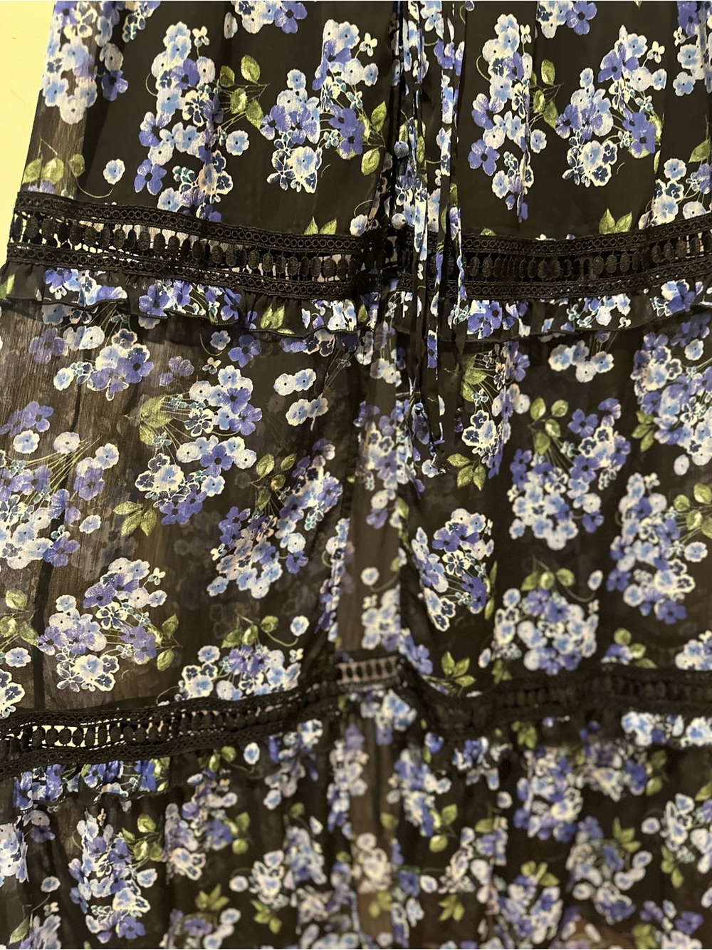 Blue Floral Maxi Dress with Waist Tie - Disney - Picture 4 of 5